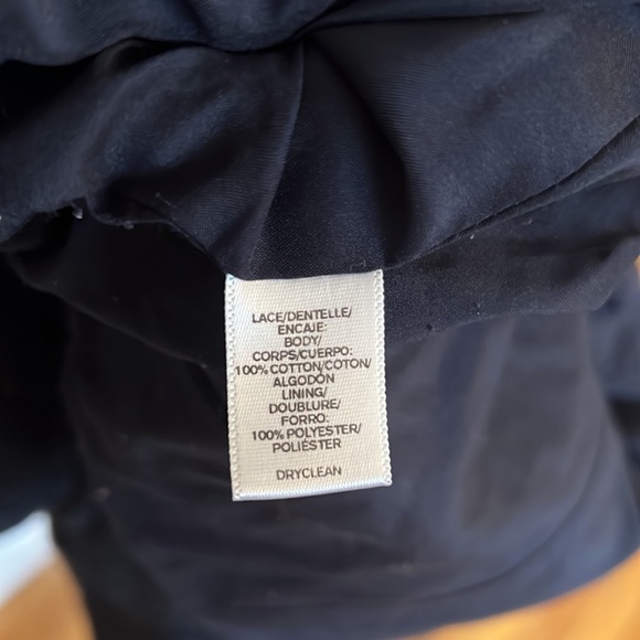 LOFT Navy Lace Overlay Open Blazer, Size 14 - Picture 5 of 5